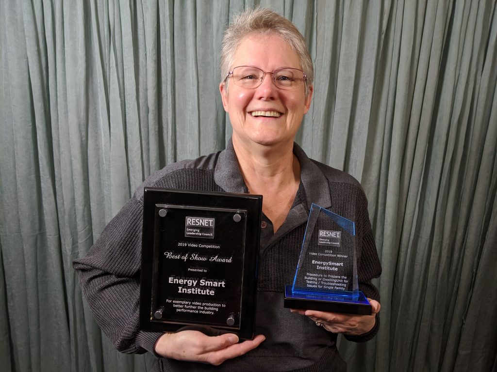 Sharla Riead holding 2020 RESNET Awards